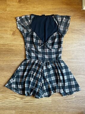 Urban Outfitters Milly Check Mesh Romper